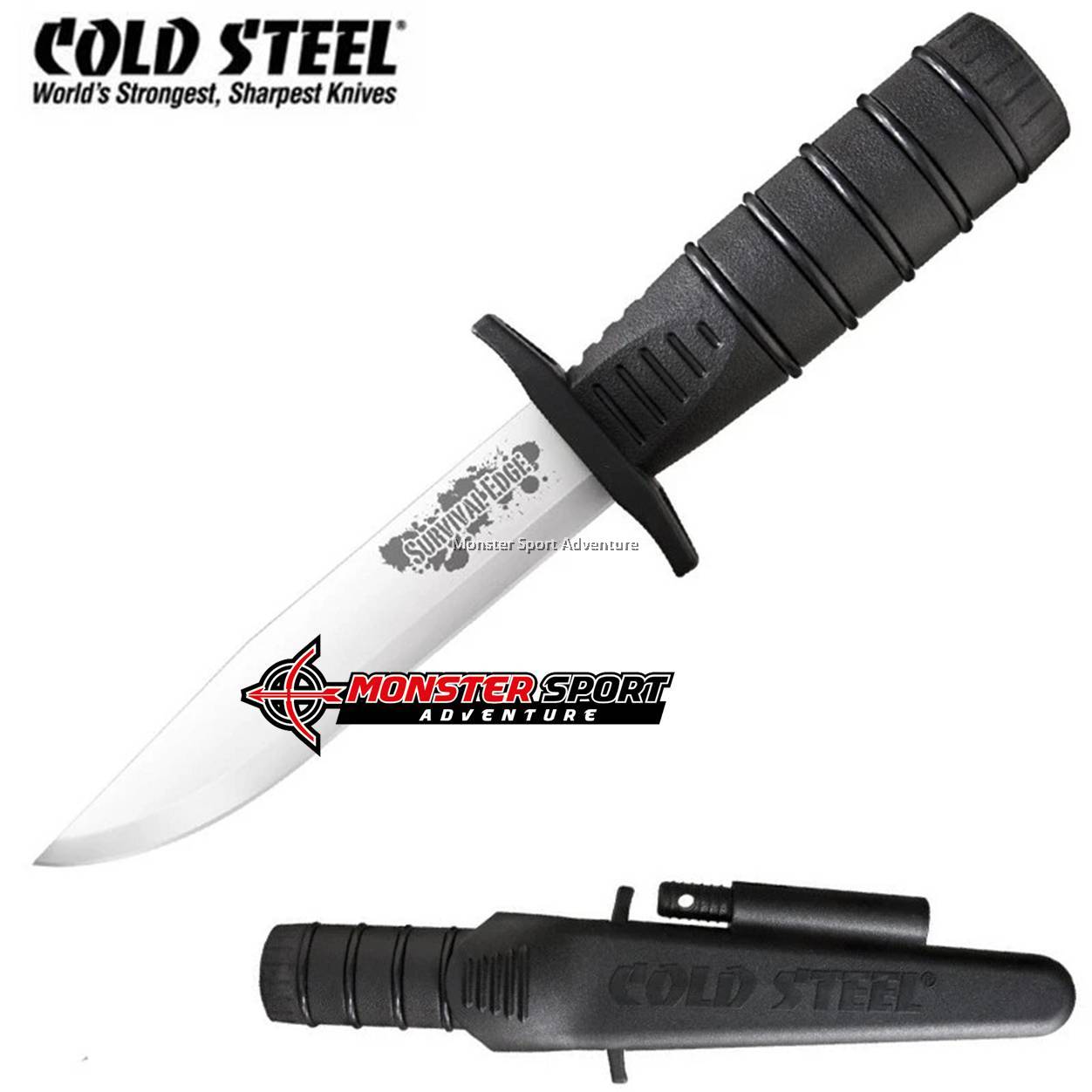 Cold Steel Survival Edge Black Fixed Blade Knife 80PHBZ